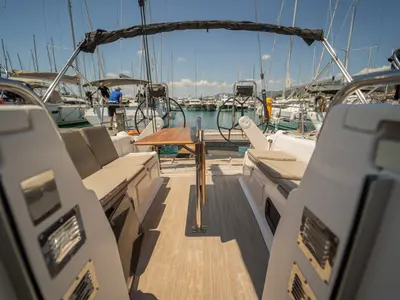 Salon of Calanthe, a AD Boats Salona 44 sailboat at Kaštela, Croatia