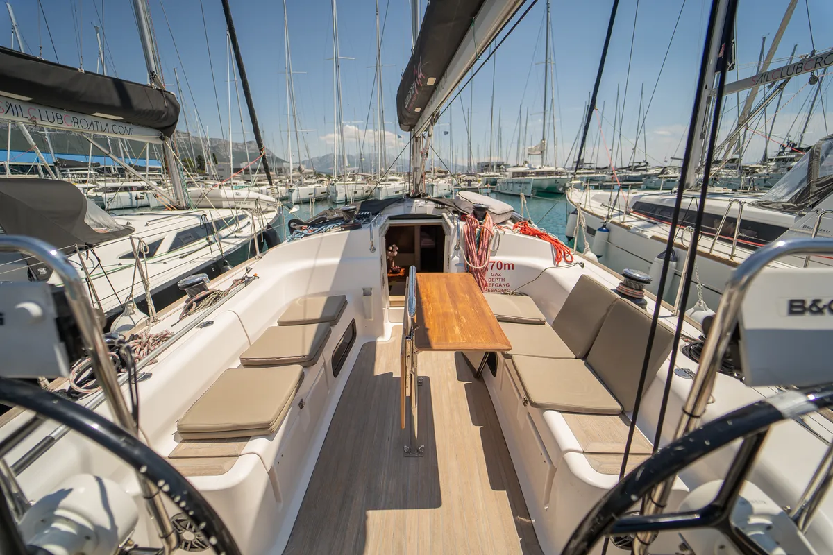 Salon of Calanthe, a AD Boats Salona 44 sailboat at Kaštela, Croatia