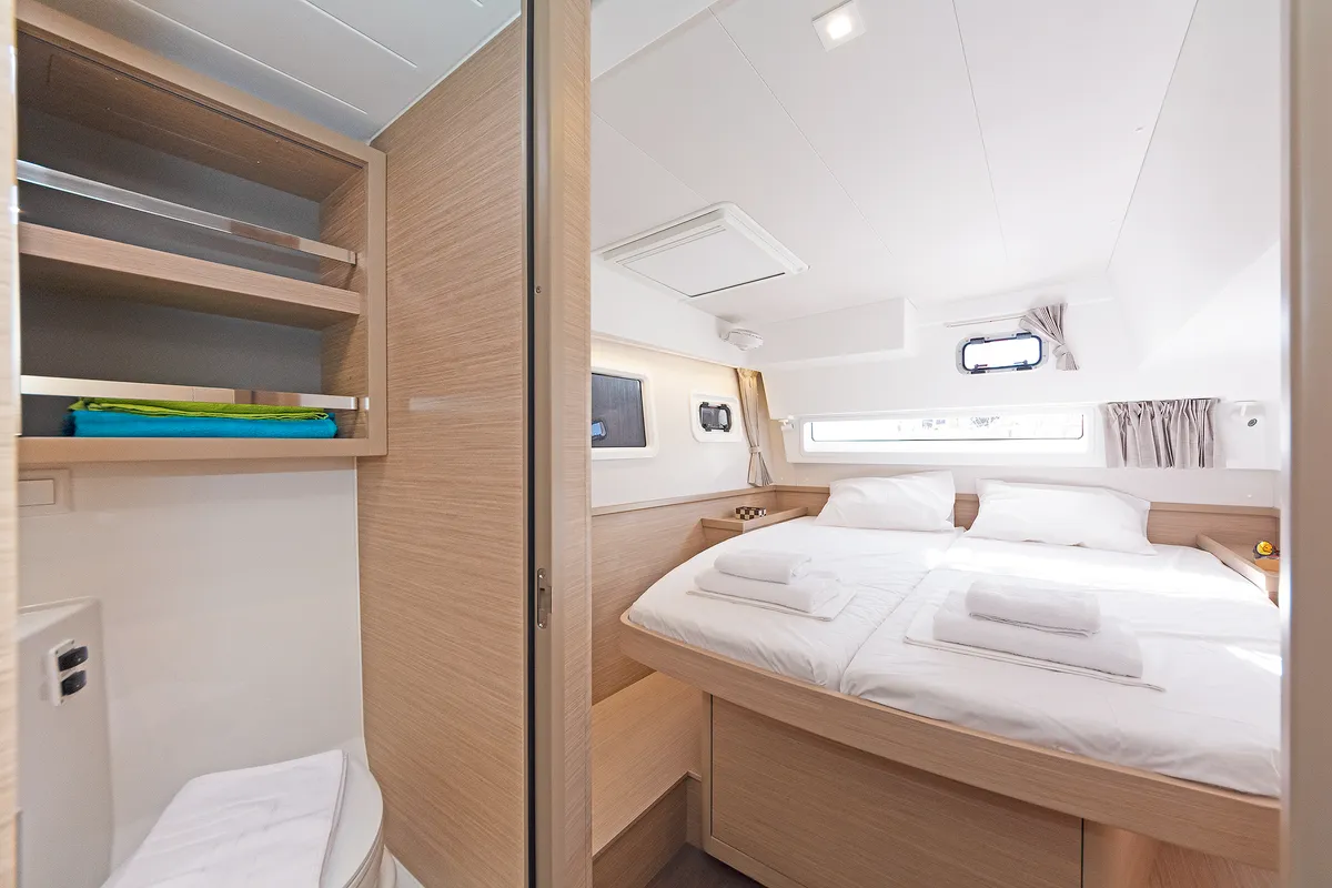 Cabin on Dream Waters, a Lagoon 42 catamaran at Volos, Greece