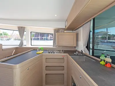 Galley of Dream Waters, a Lagoon 42 catamaran at Volos, Greece