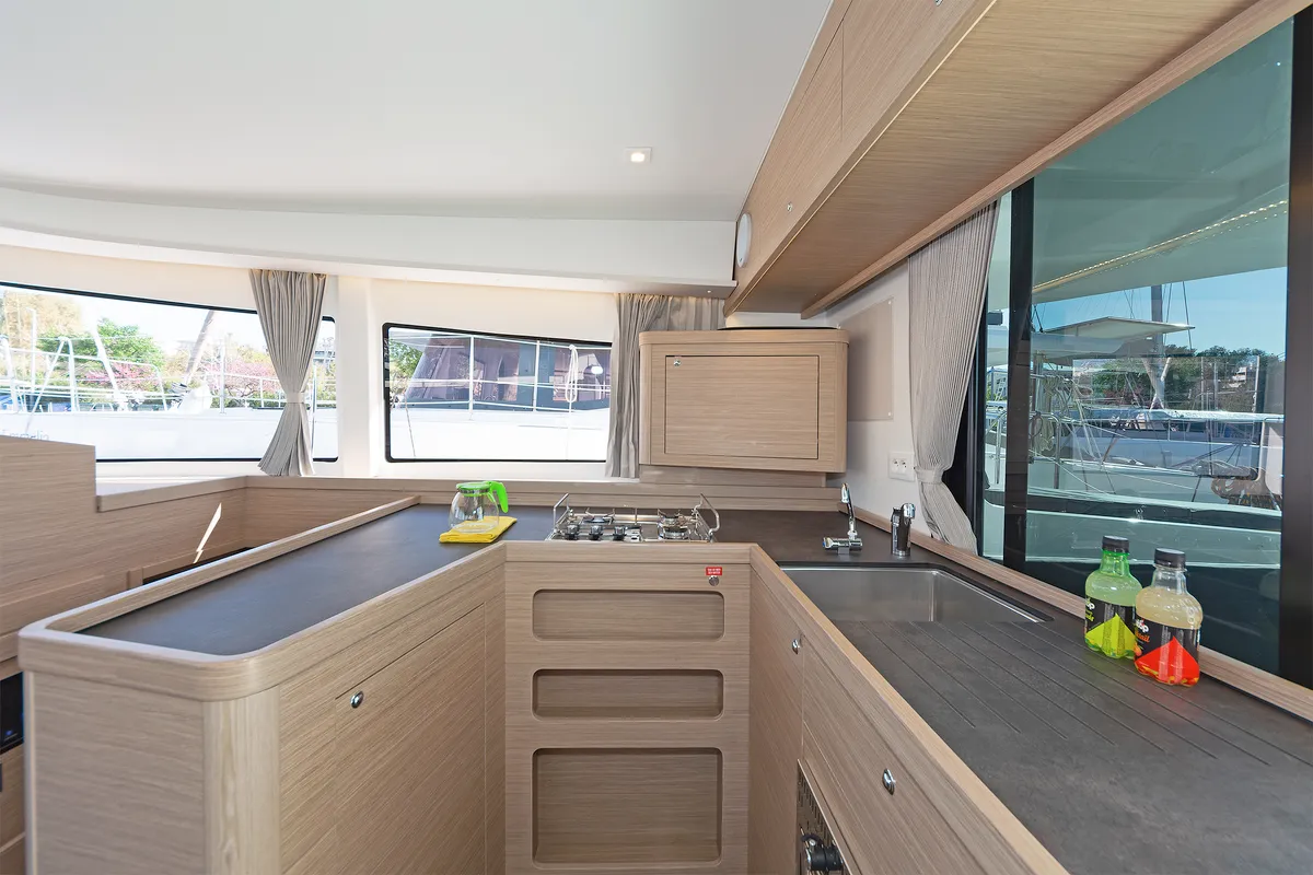 Galley of Dream Waters, a Lagoon 42 catamaran at Volos, Greece
