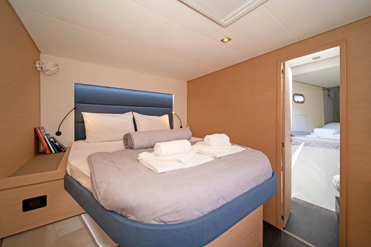 Cabin on First Life, a Fountaine Pajot Tanna 47 catamaran at Skradin, Croatia