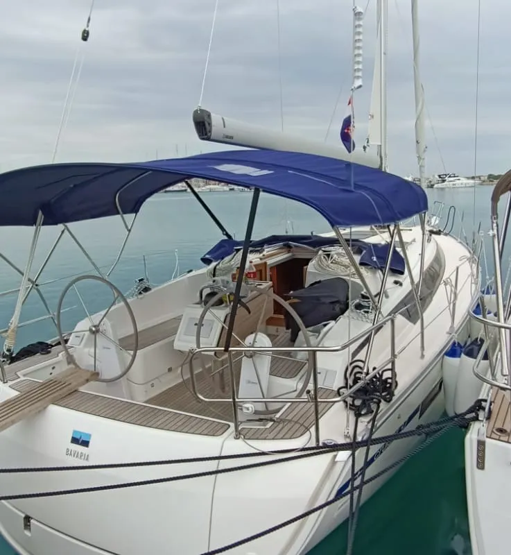 Exterior view of Amalia, a Bavaria Cruiser 37 sailboat at Općina Sukošan, Croatia