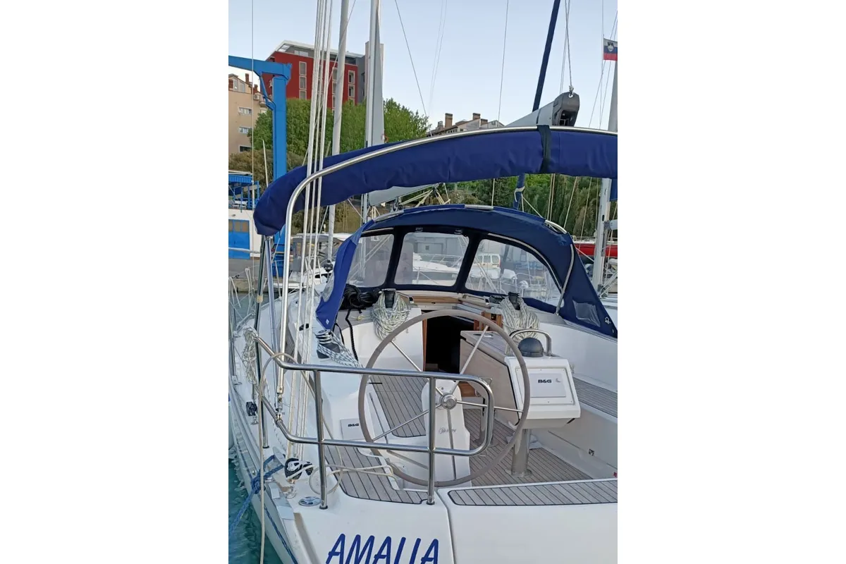 Deck of Amalia, a Bavaria Cruiser 37 sailboat at Općina Sukošan, Croatia