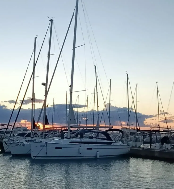 Exterior view of Amalia, a Bavaria Cruiser 37 sailboat at Općina Sukošan, Croatia