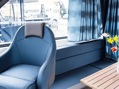 Salon of Delphia Yachts Nautika 1300, a motor yacht at Wilkasy, Poland