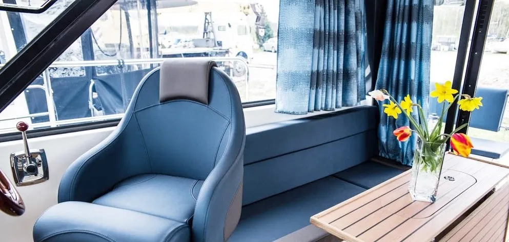 Salon of Delphia Yachts Nautika 1300, a motor yacht at Wilkasy, Poland