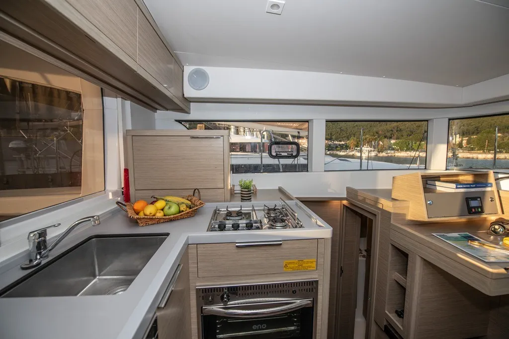 Galley of Elia, a Lagoon 40 catamaran at Neo Klima, Greece