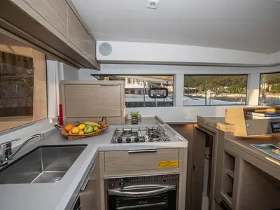 Galley of Elia, a Lagoon 40 catamaran at Neo Klima, Greece