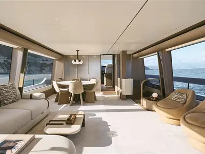 Salon of Balance, a Azimut 82 Fly motor yacht at Grad Šibenik, Croatia