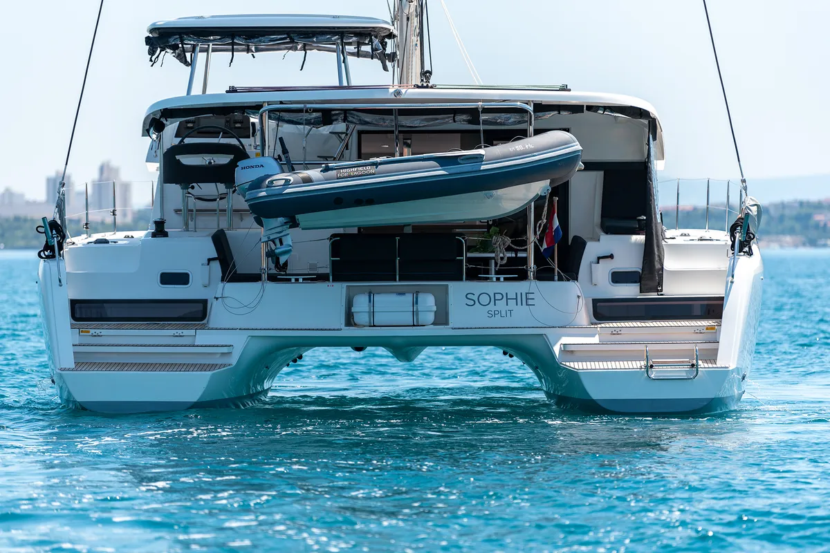 Exterior view of Sophie, a Lagoon 42 OW catamaran at Grad Kaštela, Croatia