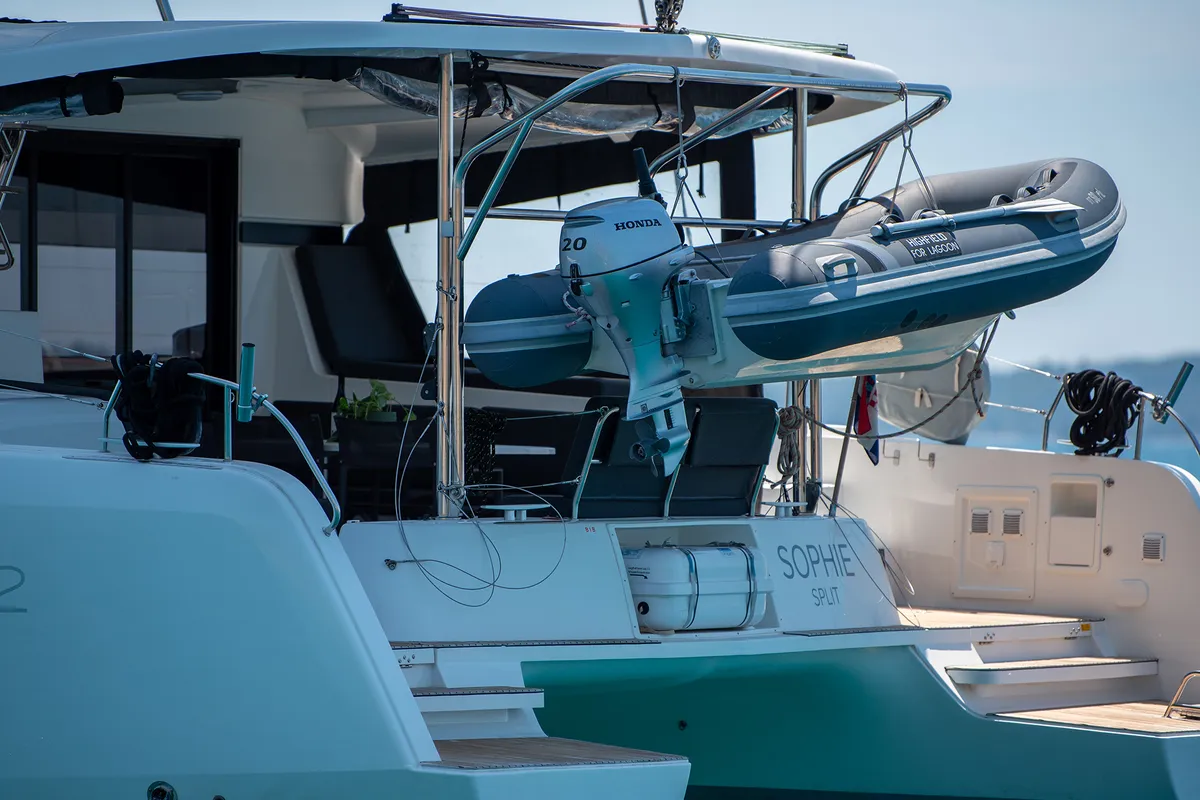 Exterior view of Sophie, a Lagoon 42 OW catamaran at Grad Kaštela, Croatia