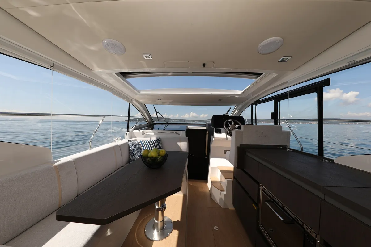 Salon of Stormi, a Sealine C335V motorboat at Grad Kaštela, Croatia