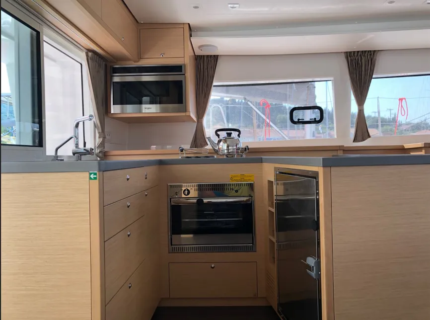 Galley of Aristofanis, a Lagoon 450 F catamaran at Municipal Unit of Lefkada, Greece