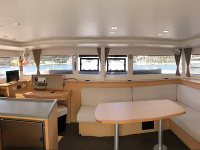 Salon of Aristofanis, a Lagoon 450 F catamaran at Municipal Unit of Lefkada, Greece