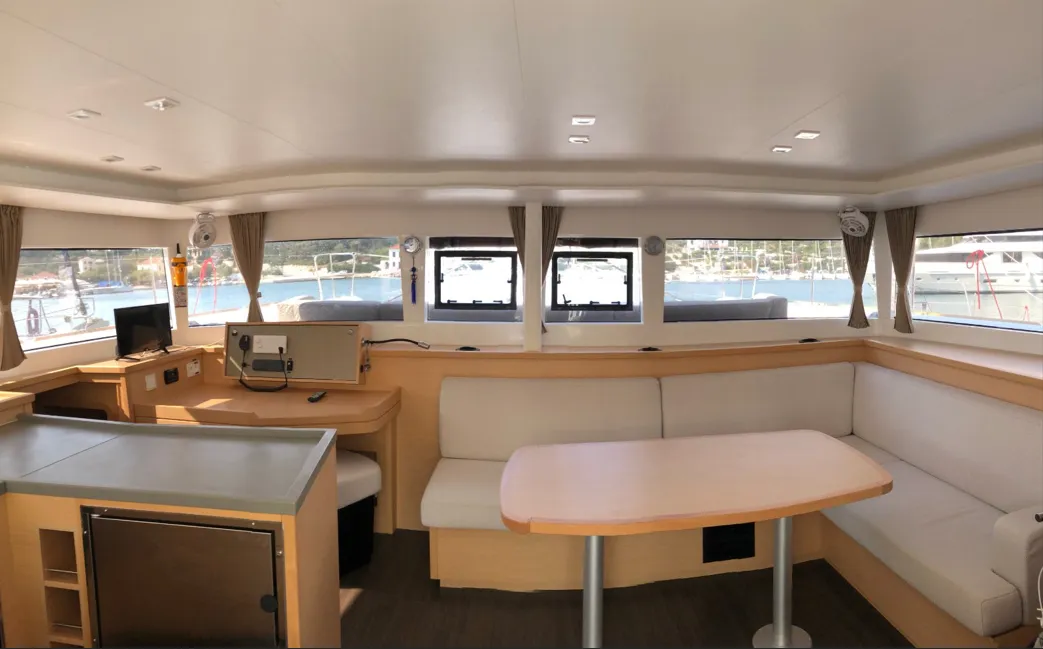 Salon of Aristofanis, a Lagoon 450 F catamaran at Municipal Unit of Lefkada, Greece
