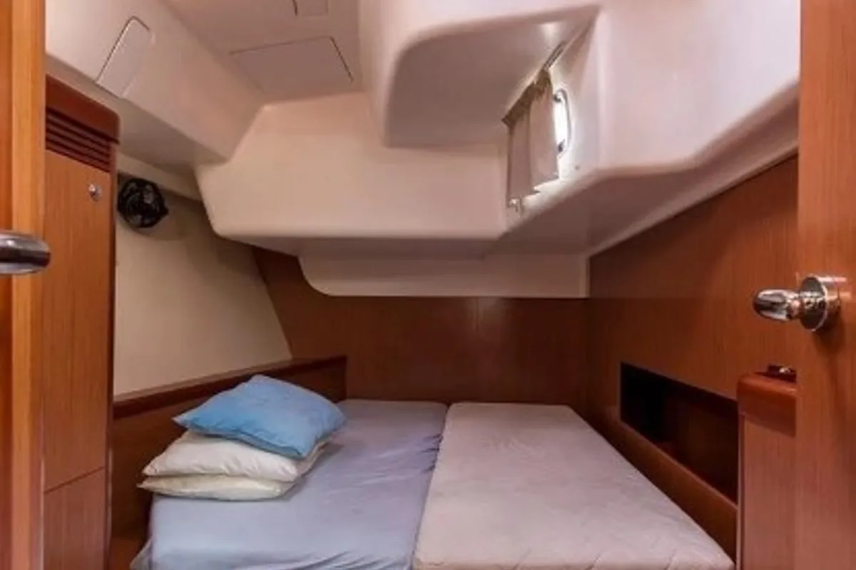 Cabin on Sirena De Oro, a Beneteau Oceanis 54 sailboat at Municipal Unit of Palairos, Greece