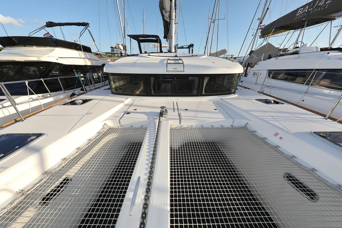 Deck of Mars, a Lagoon 40 catamaran at Grad Vodice, Croatia