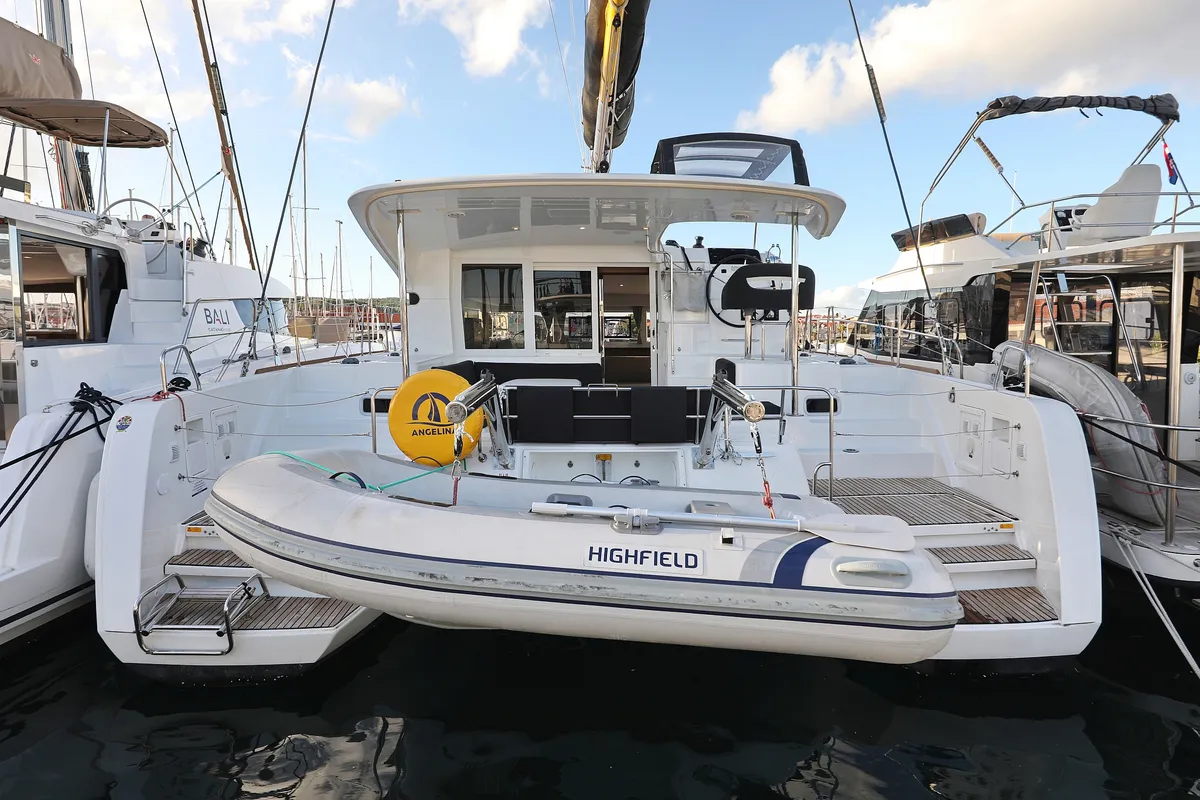 Exterior view of Mars, a Lagoon 40 catamaran at Grad Vodice, Croatia