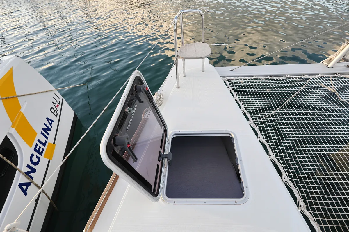 Deck of Mars, a Lagoon 40 catamaran at Grad Vodice, Croatia