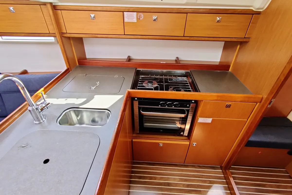 Galley of Mojito, a Bavaria Cruiser 37 sailboat at Općina Sukošan, Croatia