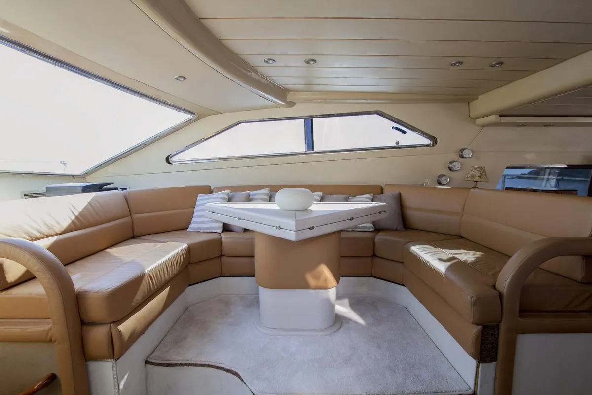 Ferretti, a Ferretti 58 motorboat at Mykonos, Greece