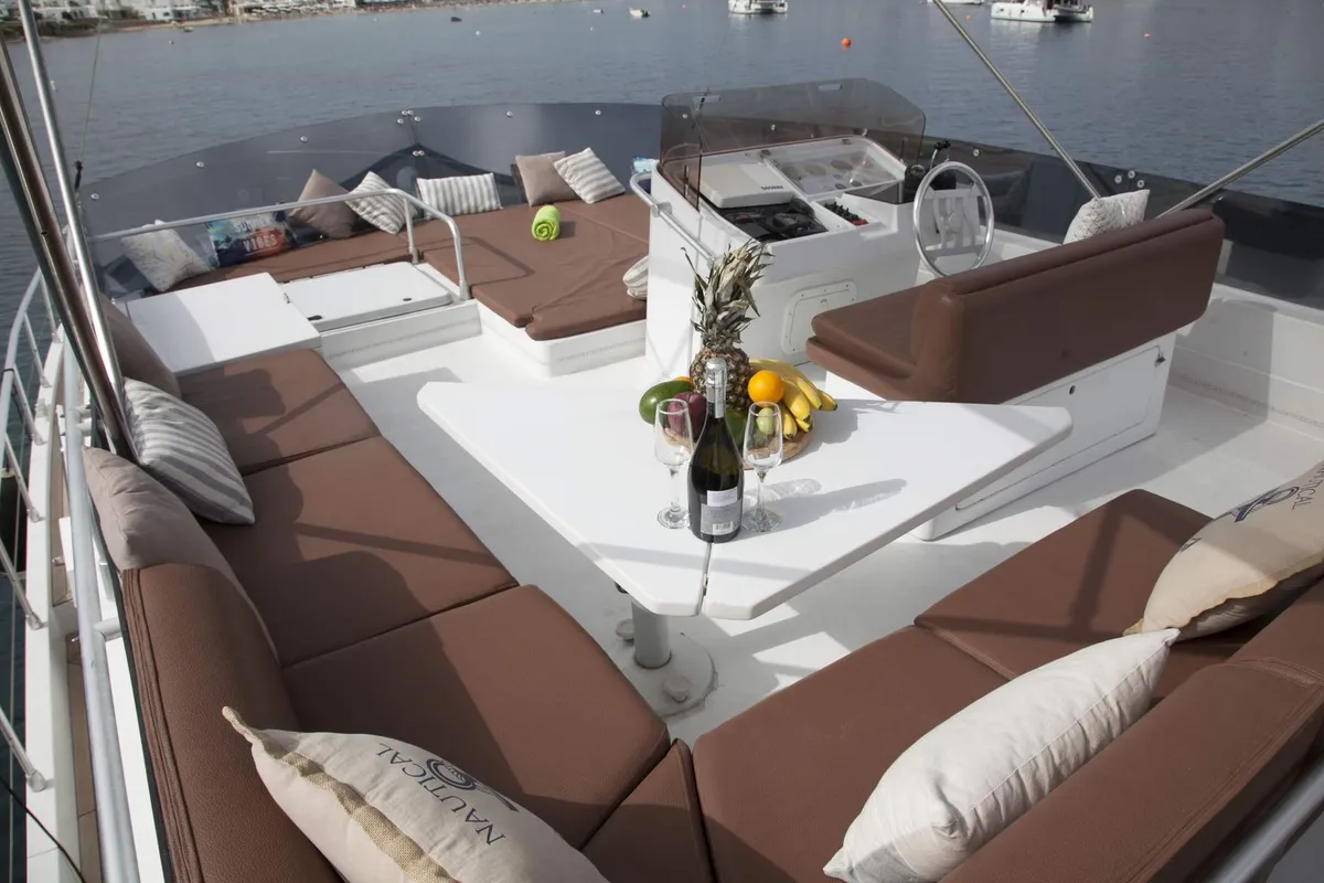 Ferretti, a Ferretti 58 motorboat at Mykonos, Greece