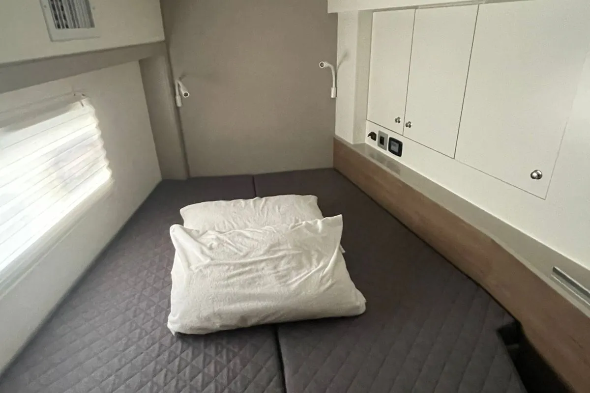 Cabin on Kebifor, a Bali 4.2 catamaran at Palairos, Greece