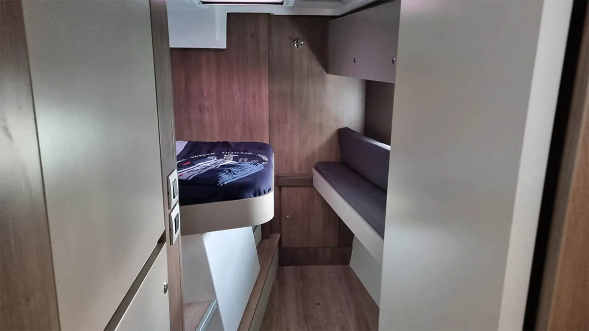 Cabin on Sunrise, a Bali Catspace catamaran at Seget Donji, Croatia