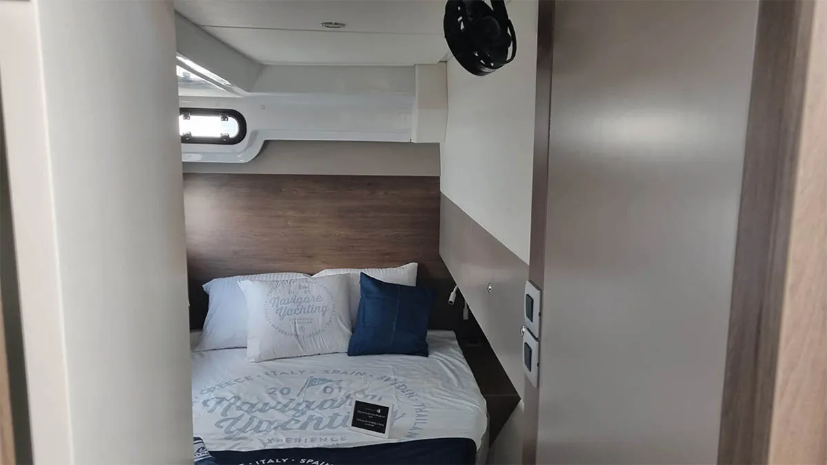 Cabin on Sunrise, a Bali Catspace catamaran at Seget Donji, Croatia