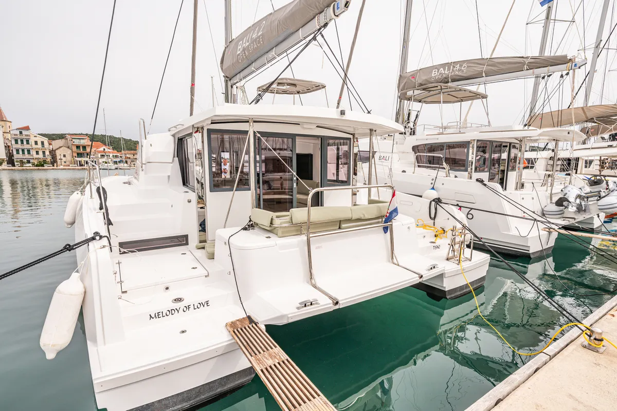 Melody of Love, a Bali 4.2 catamaran at Pirovac, Croatia
