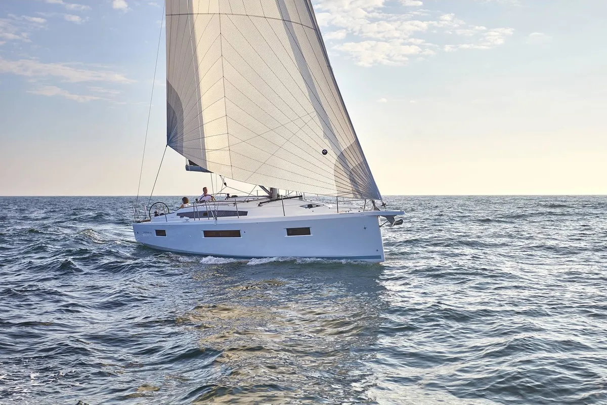 Exterior view of Polaris, a Jeanneau Sun Odyssey 410 sailboat at Općina Sukošan, Croatia