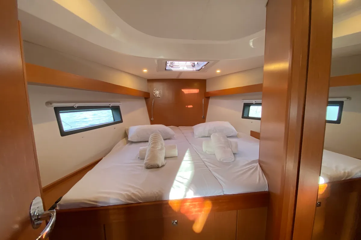 Cabin on Aeolus, a Bavaria C42 sailboat at Athens, Greece
