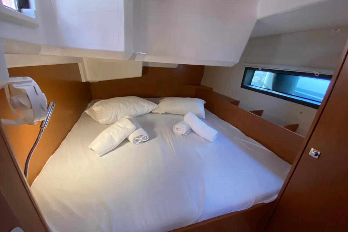 Cabin on Aeolus, a Bavaria C42 sailboat at Athens, Greece