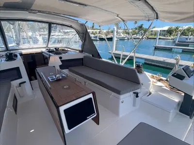 Cockpit of Shandy Breeze, a Dufour 470 sailboat at Road Town, British Virgin Islands