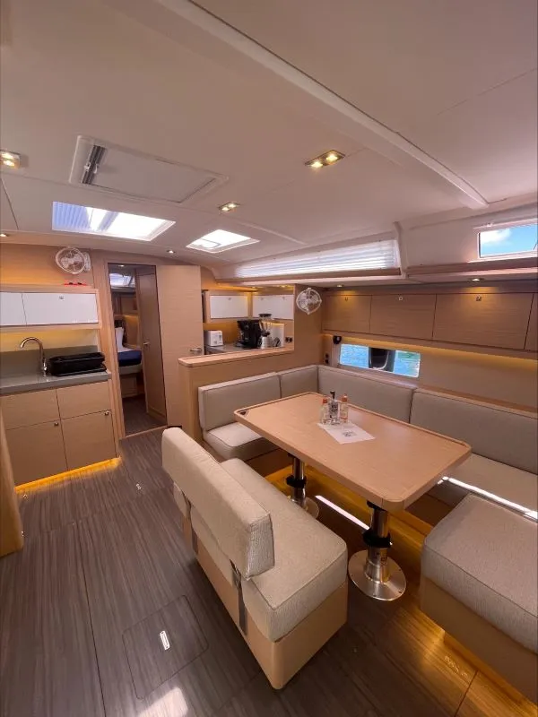 Salon of Shandy Breeze, a Dufour 470 sailboat at Road Town, British Virgin Islands