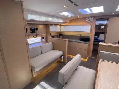 Salon of Shandy Breeze, a Dufour 470 sailboat at Road Town, British Virgin Islands