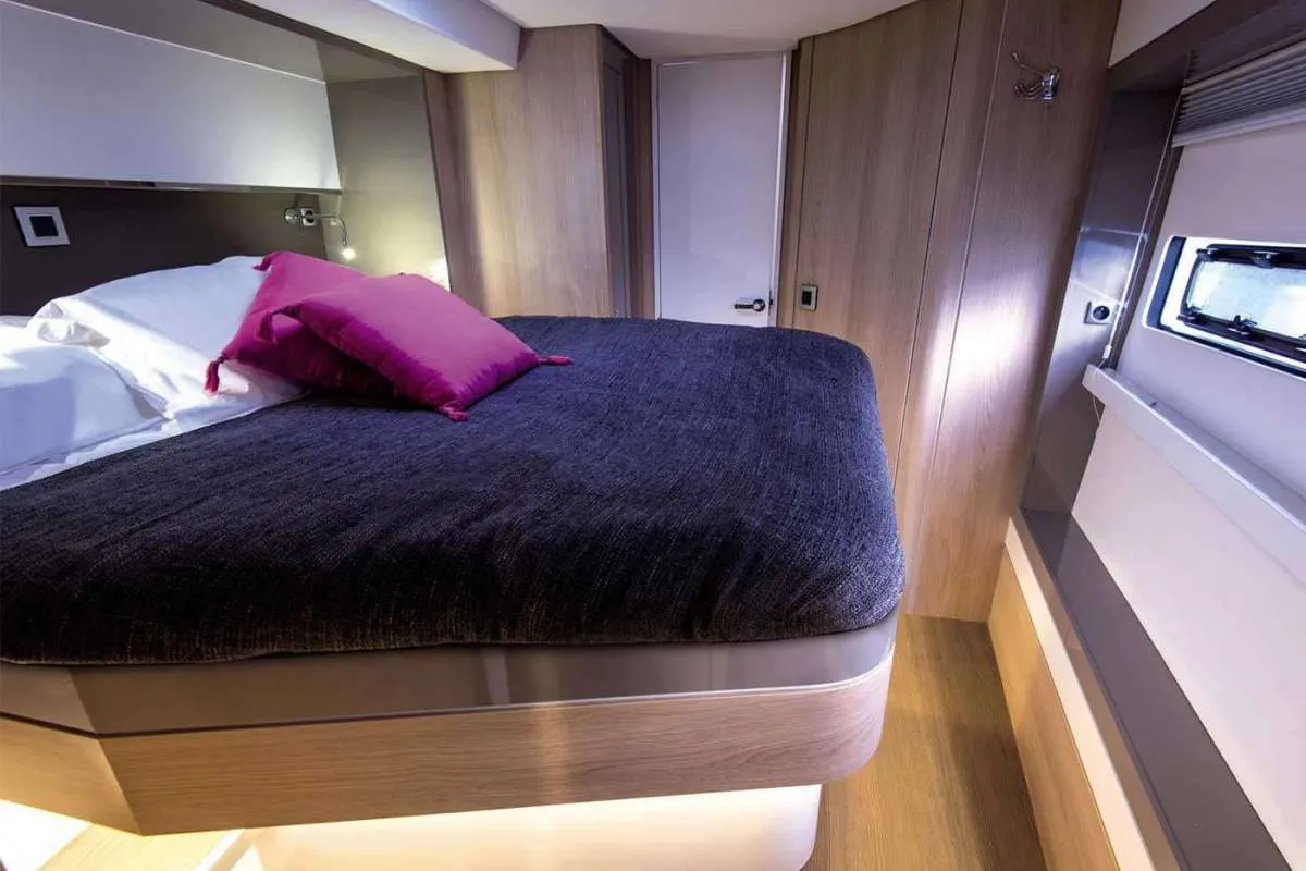 Cabin on Maia, a Bali 5.4 catamaran at Salerno, Italy