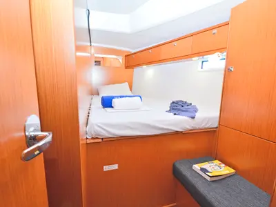 Cabin on Nereus, a Bavaria Cruiser 46 sailboat at Preveza, Greece