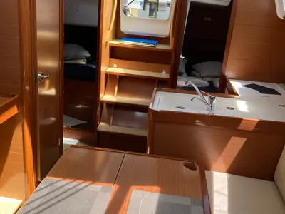 Salon of Else, a Dufour 360 GL sailboat at Olbia, Italy