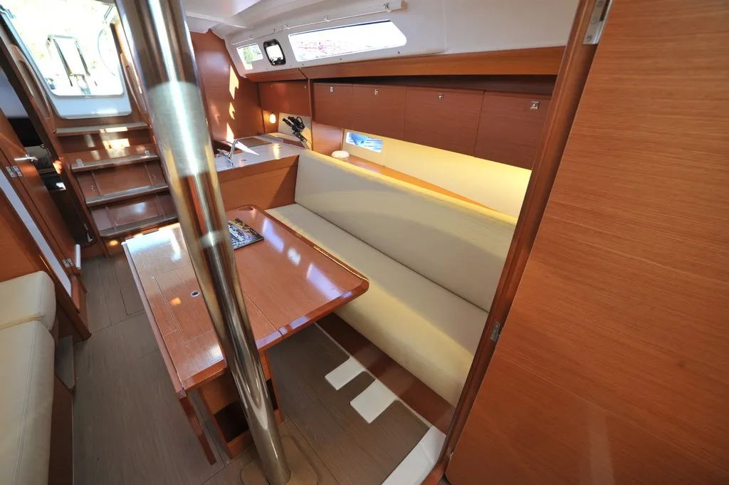 Salon of Else, a Dufour 360 GL sailboat at Olbia, Italy