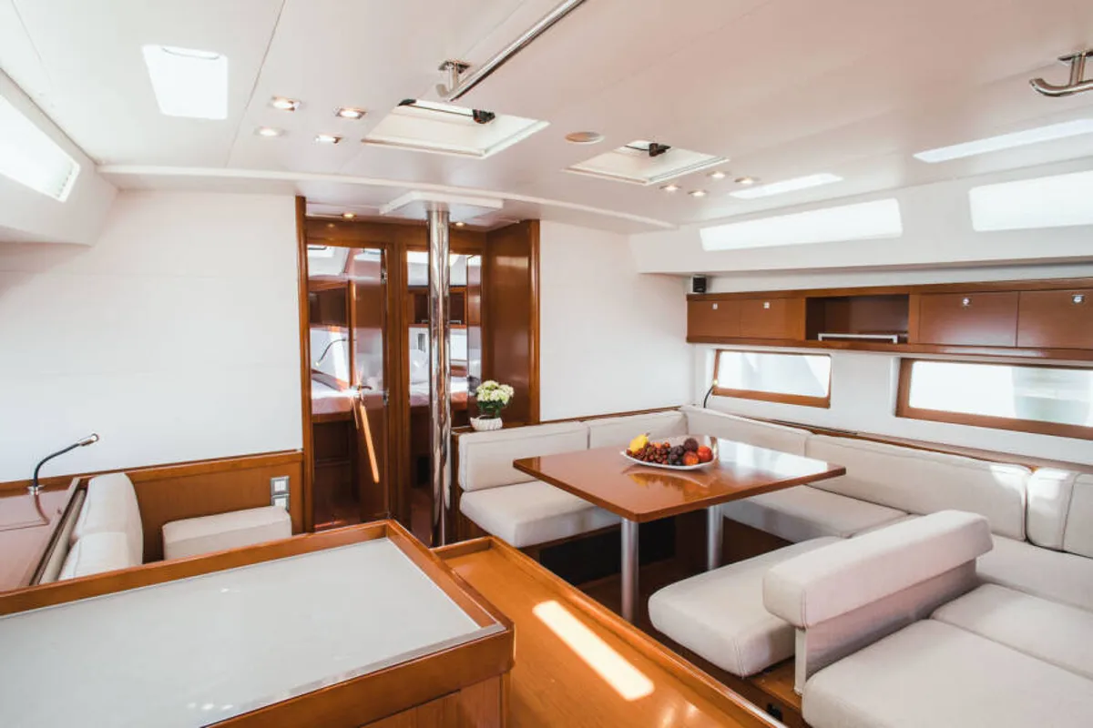 Salon of Esther, a Beneteau Oceanis 55 sailboat at Seget Donji, Croatia