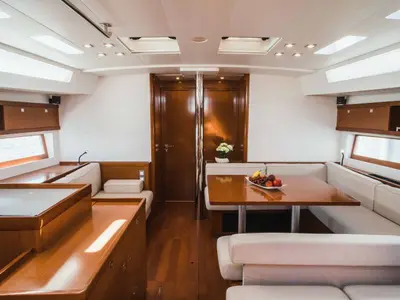 Salon of Esther, a Beneteau Oceanis 55 sailboat at Seget Donji, Croatia