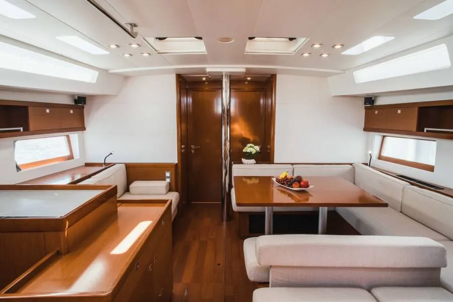 Salon of Esther, a Beneteau Oceanis 55 sailboat at Seget Donji, Croatia