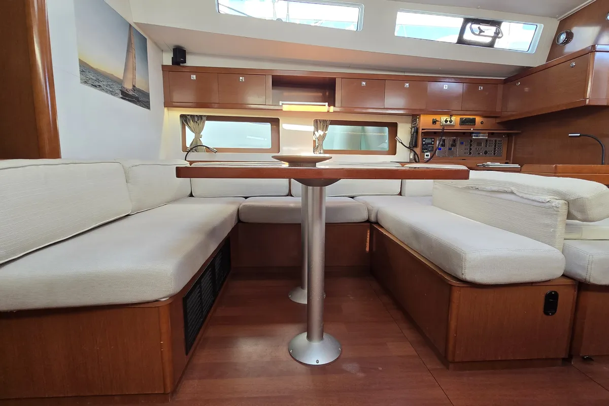 Salon of Esther, a Beneteau Oceanis 55 sailboat at Seget Donji, Croatia