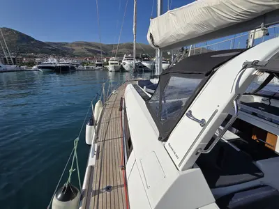 Deck of Esther, a Beneteau Oceanis 55 sailboat at Seget Donji, Croatia