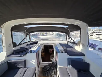 Cockpit of Esther, a Beneteau Oceanis 55 sailboat at Seget Donji, Croatia