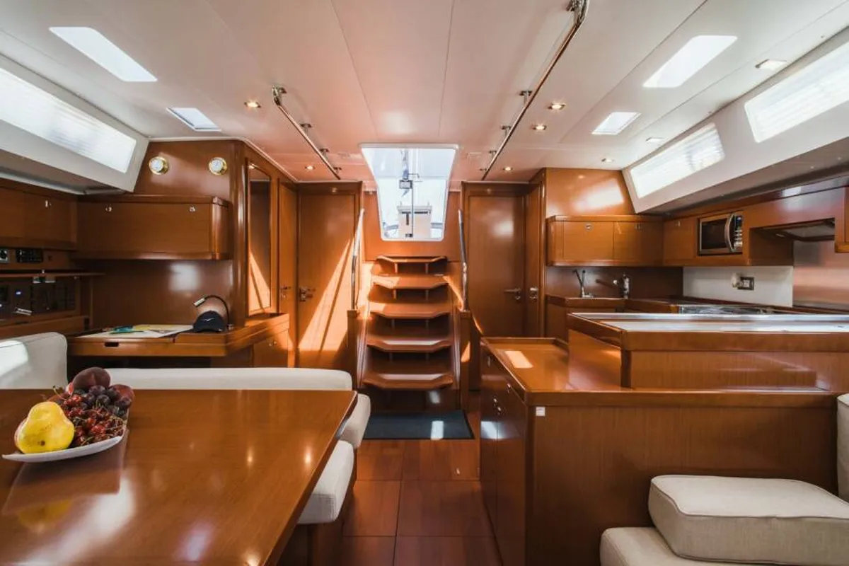 Salon of Esther, a Beneteau Oceanis 55 sailboat at Seget Donji, Croatia