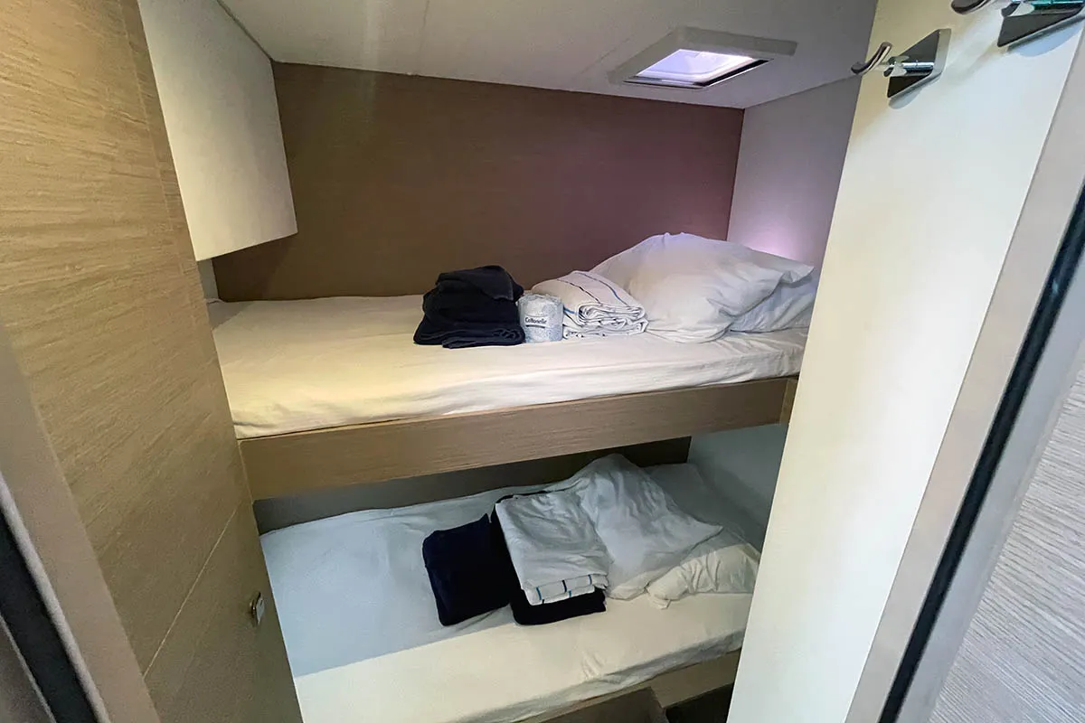 Cabin on Knotty Cat (Forever Young), a Fountaine Pajot Tanna 47 catamaran at Road Town, British Virgin Islands