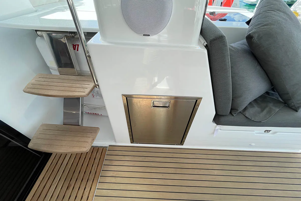 Deck of Knotty Cat (Forever Young), a Fountaine Pajot Tanna 47 catamaran at Road Town, British Virgin Islands